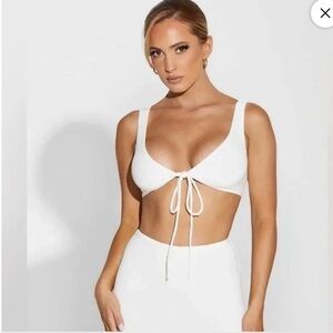 Naked Wardrobe Tie Front Crop Top Sz M